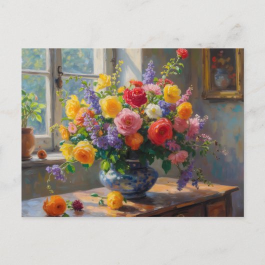 Stillleben Kunst Blumen im Vasen Postkarte (Vorderseite)