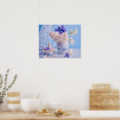 Stillleben Lila- und hellrosa Hyazinthen Poster (Küche)