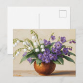 Stillleben Maiglöckchen Blumena Ölmalerei Postkarte (Vorne/Hinten)