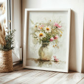 Stillleben Malen Frühlingsbrunnen Blume Bouquet in Poster