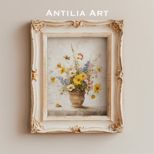 Stillleben-Malerei mit Wildblumen Blumenstrauß Poster