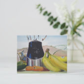 Stillleben Malerei Obst Gemüse Mixer Postkarte (Stehend Vorderseite)