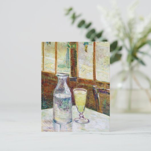 Stillleben mit Absinthe Vincent van Gogh Farbe Postkarte (Stehend Vorderseite)