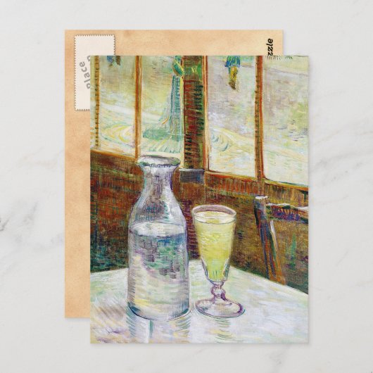 Stillleben mit Absinthe Vincent van Gogh Farbe Postkarte (Vorne/Hinten)