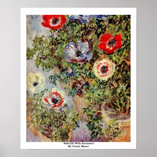Stillleben mit Anemonen von Claude Monet Poster (Vorne)