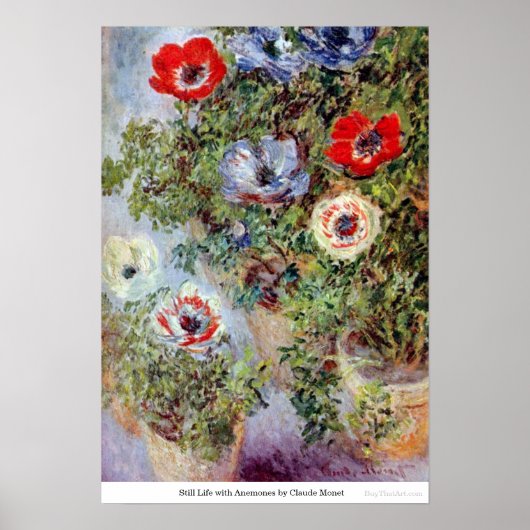 Stillleben mit Anemones von Claude Monet Poster (Vorne)