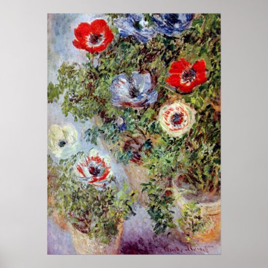 Stillleben mit Anemones von Claude Monet Poster (Vorne)