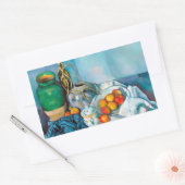 Stillleben mit Äpfeln Paul Cézanne malt Essen Rechteckiger Aufkleber (Umschlag)