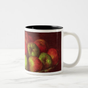 Stillleben mit Äpfeln und einem Granatapfel Zweifarbige Tasse