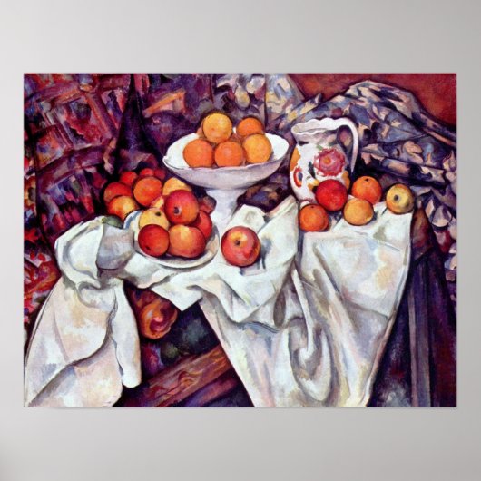 Stillleben mit Äpfeln und Orangen von Paul Cezanne Poster (Vorne)