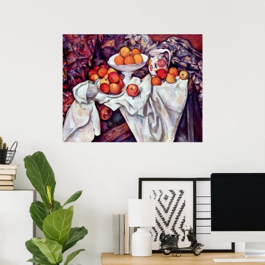 Stillleben mit Äpfeln und Orangen von Paul Cezanne Poster (Heimbüro)