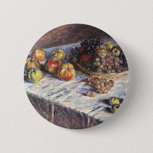 Stillleben mit Äpfeln und Trauben von Claude Monet Button (Vorderseite)