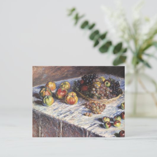 Stillleben mit Äpfeln und Trauben von Claude Monet Einladung (Stehend Vorderseite)