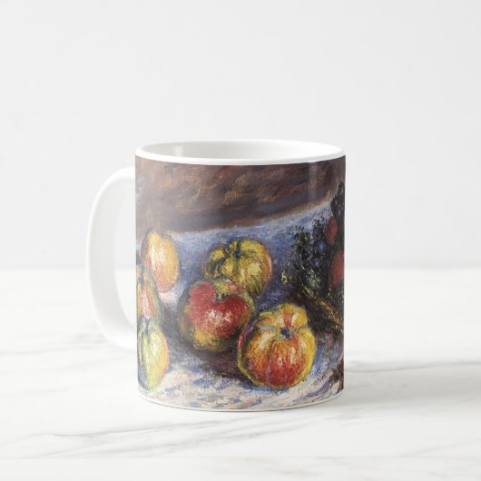 Stillleben mit Äpfeln und Trauben von Claude Monet Kaffeetasse (Vorderseite Links)