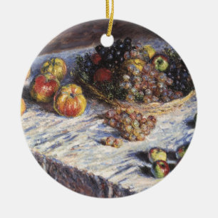 Stillleben mit Äpfeln und Trauben von Claude Monet Keramik Ornament