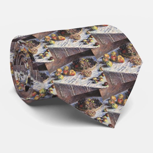 Stillleben mit Äpfeln und Trauben von Claude Monet Krawatte (Gerollt)
