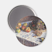 Stillleben mit Äpfeln und Trauben von Claude Monet Magnet (Vorderseite/Rückseite)
