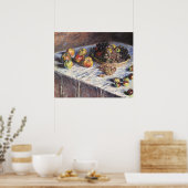 Stillleben mit Äpfeln und Trauben von Claude Monet Poster (Küche)