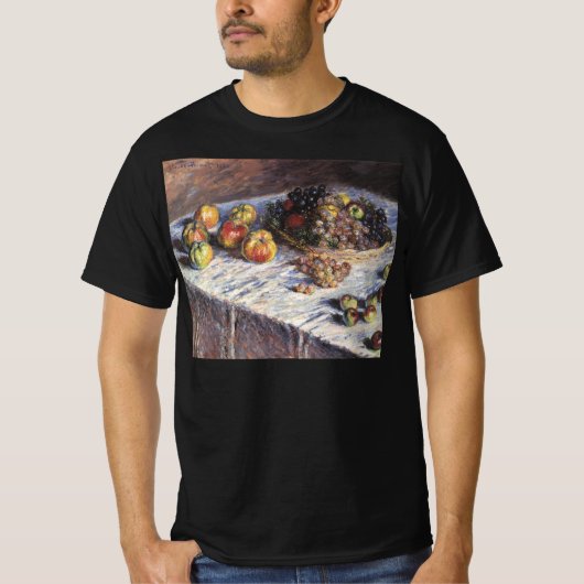 Stillleben mit Äpfeln und Trauben von Claude Monet T-Shirt (Vorderseite)
