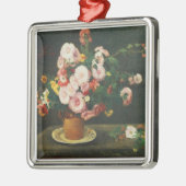 Stillleben mit Astern Silbernes Ornament (Links)