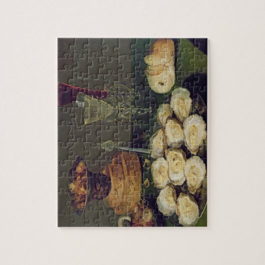 Stillleben mit Austern und Gläsern (Öl auf Platte) Puzzle (Vertikal)