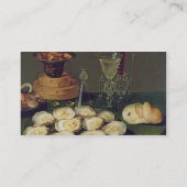 Stillleben mit Austern und Gläsern (Öl auf Platte) Visitenkarte (Rückseite)