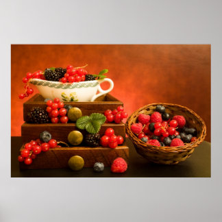 Stillleben mit Beeren Poster