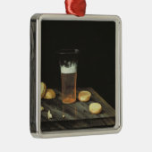 Stillleben mit Bier-Glas Silbernes Ornament (Rechts)