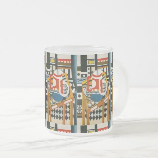 Stillleben mit Bier-Tasse Mattierter Glass-Kaffee Mattglastasse (VorderseiteRechts)