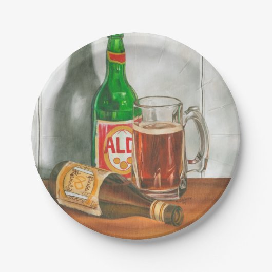 Stillleben mit Bier von Jennifer Goldberger Pappteller (Vorderseite)