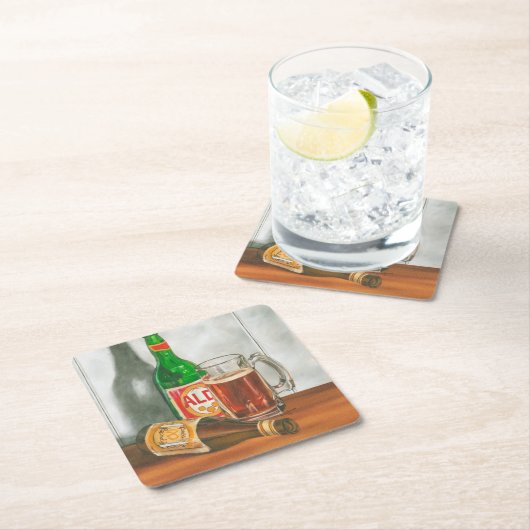 Stillleben mit Bier von Jennifer Goldberger Rechteckiger Pappuntersetzer (Vor Ort)