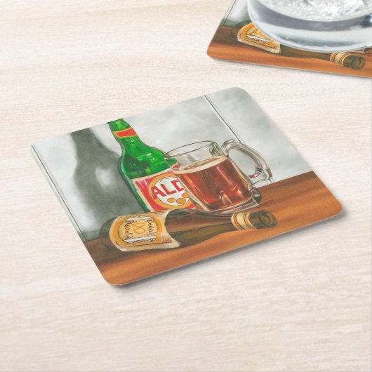 Stillleben mit Bier von Jennifer Goldberger Rechteckiger Pappuntersetzer (angewinkelt)