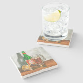 Stillleben mit Bier von Jennifer Goldberger Steinuntersetzer (Seitenansicht)