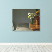 Stillleben mit blauem Glas Leinwanddruck (Insitu (Holzboden))