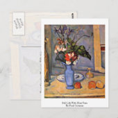 Stillleben mit Blauer Vase von Paul Cezanne Postkarte (Vorne/Hinten)