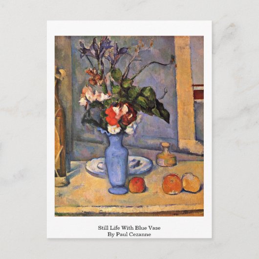Stillleben mit Blauer Vase von Paul Cezanne Postkarte (Vorderseite)