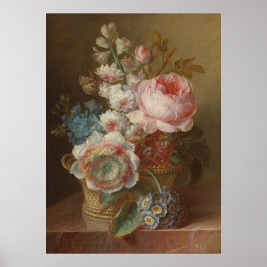 Stillleben mit Blume - Cornelis van Spaendonck Poster (Vorne)