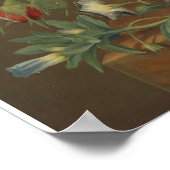 Stillleben mit Blume in der Terrakotta-Vase Poster (Ecke)