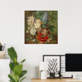 Stillleben mit Blume in der Terrakotta-Vase Poster (Heimbüro)