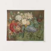 Stillleben mit Blume in der Terrakotta-Vase Wandteppich (Vorderseite (Horizontal))