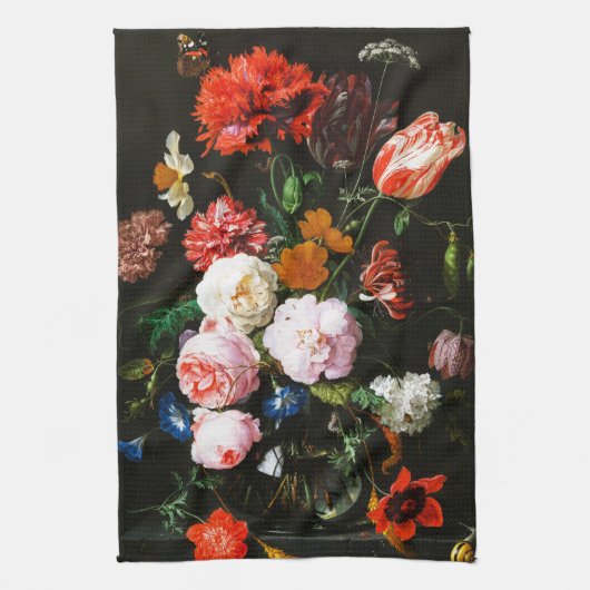 Stillleben mit Blume in einem Glass Vase Classic Geschirrtuch (Vertikal)