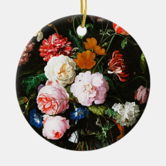 Stillleben mit Blume in einem Glass Vase Classic Keramik Ornament (Vorne)