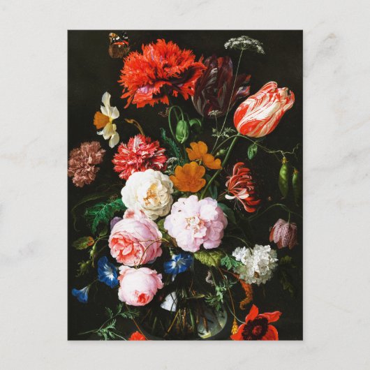 Stillleben mit Blume in einem Glass Vase Classic Postkarte (Vorderseite)