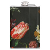 Stillleben mit Blume in einer Glasvase Flachmann (Rückseite)