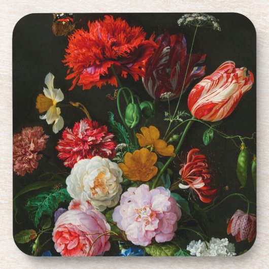 Stillleben mit Blume in einer Glasvase Getränkeuntersetzer (Vorderseite)