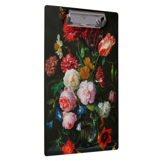 Stillleben mit Blume in einer Glasvase Klemmbrett (Rechts)