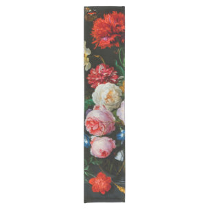 Stillleben mit Blume in einer Glasvase Kurzer Tischläufer