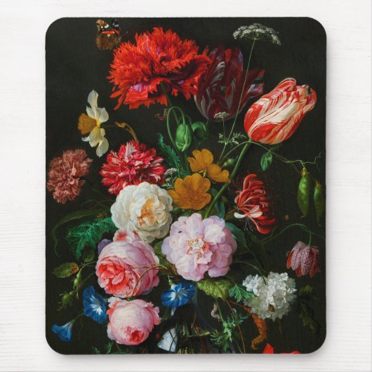 Stillleben mit Blume in einer Glasvase Mousepad (Vorne)