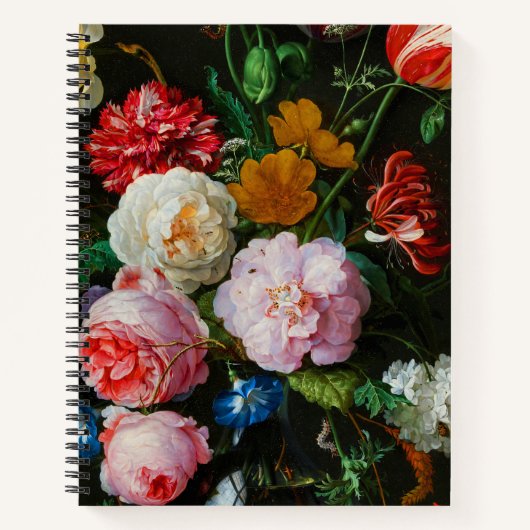 Stillleben mit Blume in einer Glasvase Notizblock (Vorderseite)