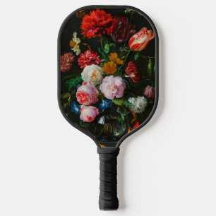 Stillleben mit Blume in einer Glasvase Pickleball Schläger